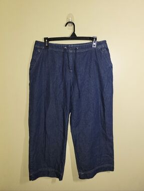 J Jill Wide Leg Capri Jeans 12P 12 Petite